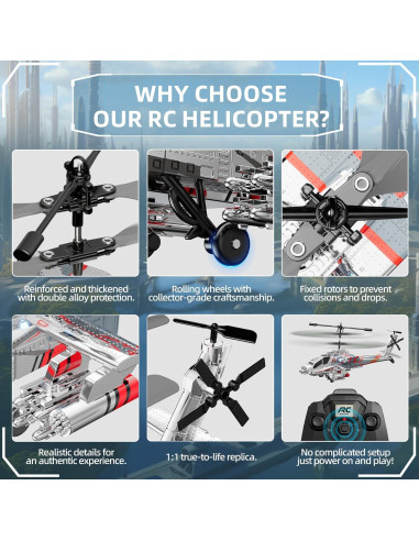 Helicóptero RC XIKOTEC XK1 Plateado 27.4x9.1cm 2.4GHz