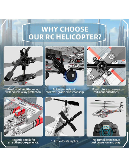 Helicóptero RC XIKOTEC XK1 Plateado 27.4x9.1cm 2.4GHz