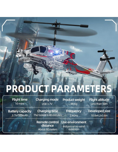 Helicóptero RC XIKOTEC XK1 Plateado 27.4x9.1cm 2.4GHz