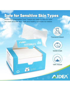 Toallas Faciales Desechables AIDEA XL 50Ct 25x30cm Piel Sensible 2