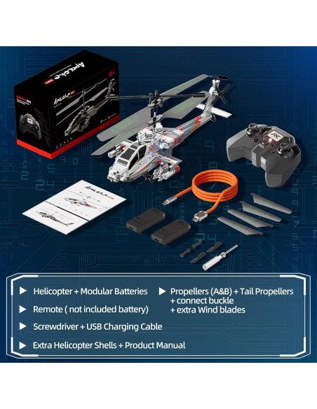 Helicóptero RC XIKOTEC XK1 Plateado 27.4x9.1cm 2.4GHz