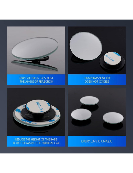 Espejo de Punto Ciego WildAuto Ajustable Universal 2 Pack