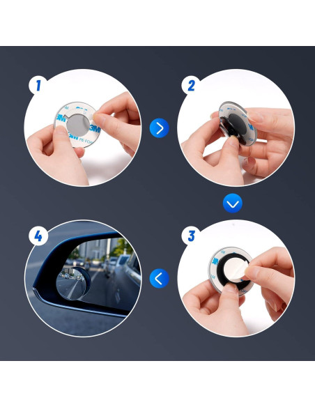 Espejo de Punto Ciego WildAuto Ajustable Universal 2 Pack