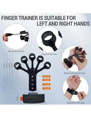 Fortalecedor de Mano YESIMET Ajustable 10-100KG con Conteo