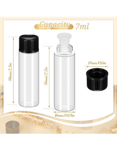 200 Frascos de Vidrio 7 ml Lallisa con Tapas a Prueba de Fugas 2