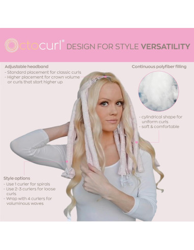 Octocurl Banda Rizadora Sin Calor - Algodón Poplin Rosa