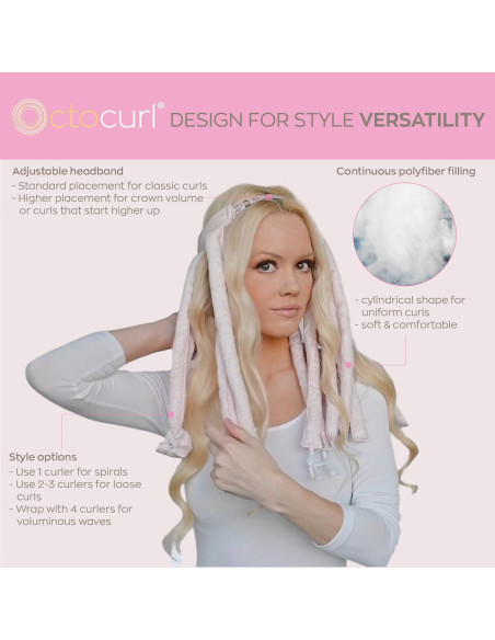 Octocurl Banda Rizadora Sin Calor - Algodón Poplin Rosa