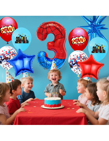 Globo Número 3 Gigante de Mylar 101.6cm Superhéroe FANGBBO