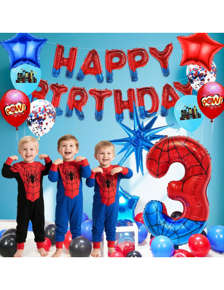 Globo Número 3 Gigante de Mylar 101.6cm Superhéroe FANGBBO