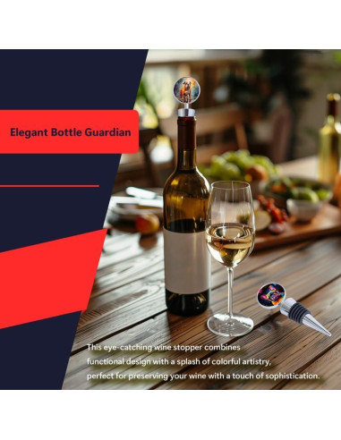 Juego de tapones para vino Poseidon Protect Bulldog - Acero y silicona