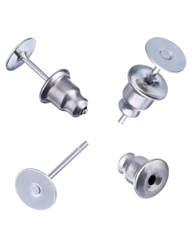 100 Piezas de Pendientes de Acero Inoxidable Outus Plata