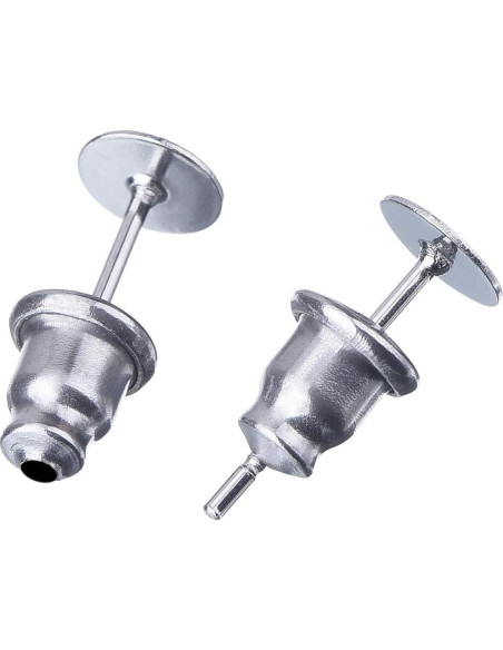 100 Piezas de Pendientes de Acero Inoxidable Outus Plata