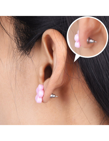 100 Piezas de Pendientes de Acero Inoxidable Outus Plata