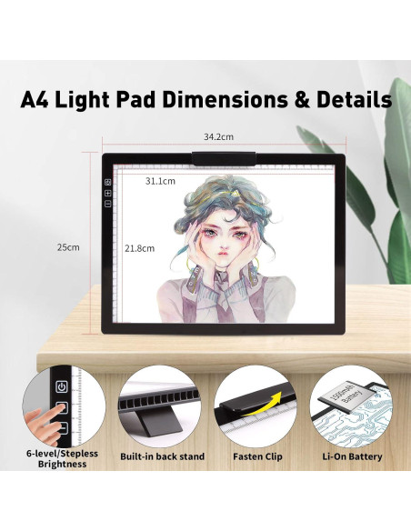 Tableta de Luz A4 Inalámbrica iVAOOZE con Bolsa y Soporte