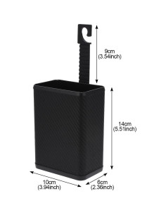 Mini Basurero de Coche AuMoHall Fibra de Carbono 10x6x14cm 2