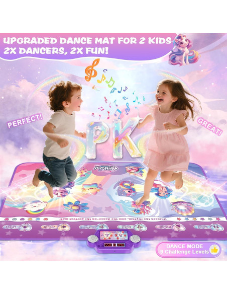 Alfombrilla de Baile Iluminada Maysida Sirena Unicornio 150x90cm