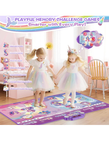 Alfombrilla de Baile Iluminada Maysida Sirena Unicornio 150x90cm