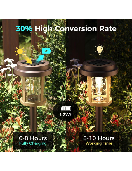 Luces de Jardín Solares XMCOSY+ 20 LM IP65 - Lente de Vidrio