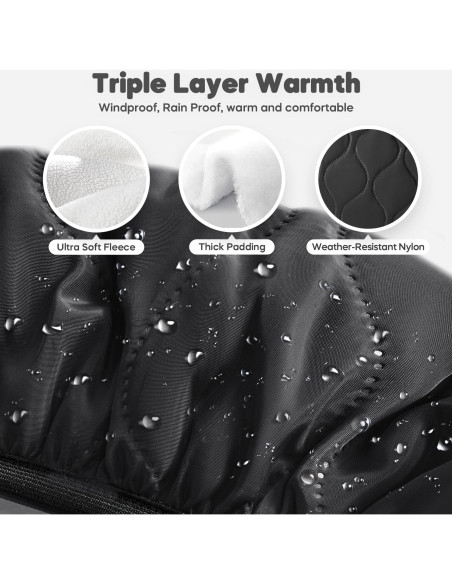 Cubierta de Asiento de Coche para Bebé Invierno Mamatepe Negra