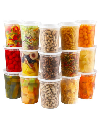 AOZITA 20 Contenedores Plásticos 0.95L Herméticos para Alimentos