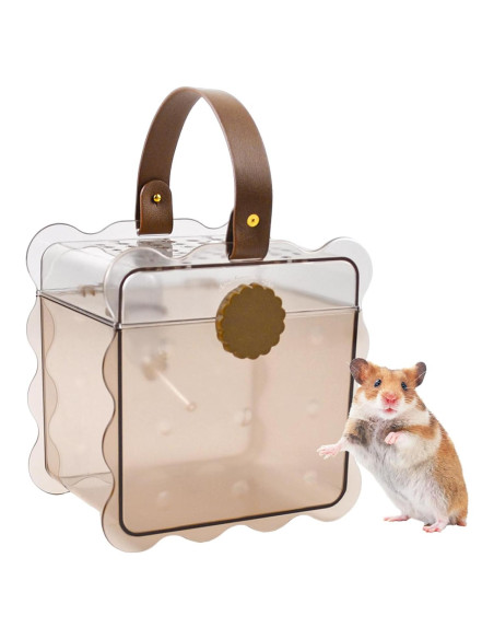 Transportador de Hámster MUYG 20x20x14 cm con Botella de Agua