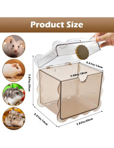 Transportador de Hámster MUYG 20x20x14 cm con Botella de Agua 2