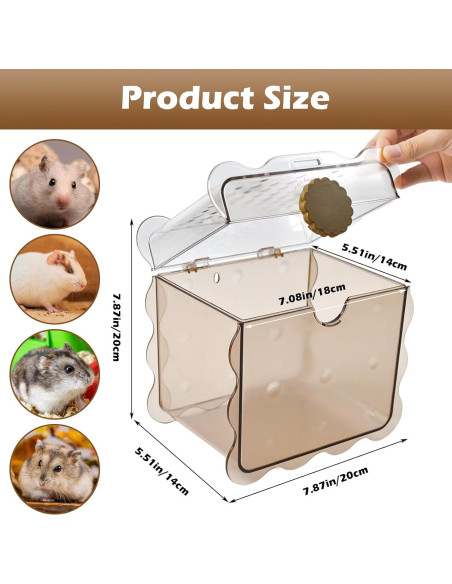 Transportador de Hámster MUYG 20x20x14 cm con Botella de Agua
