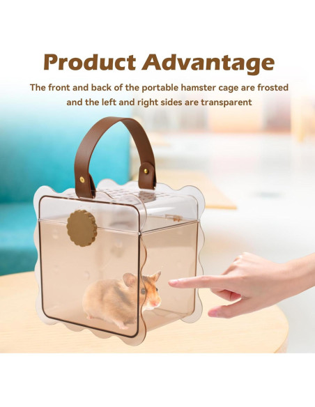 Transportador de Hámster MUYG 20x20x14 cm con Botella de Agua