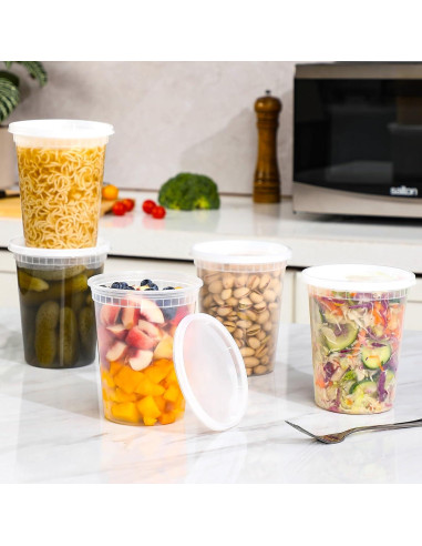 AOZITA 20 Contenedores Plásticos 0.95L Herméticos para Alimentos