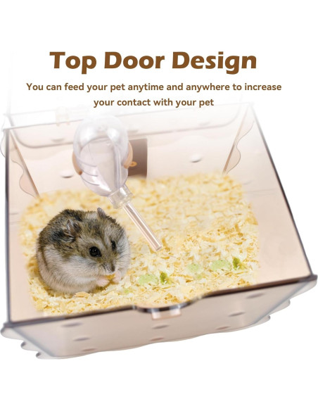 Transportador de Hámster MUYG 20x20x14 cm con Botella de Agua