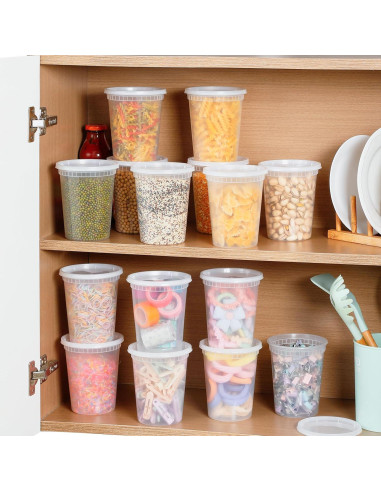 AOZITA 20 Contenedores Plásticos 0.95L Herméticos para Alimentos