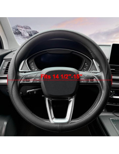 Cubierta de Volante de Cuero HAOTULE K52 Antideslizante Negro 2