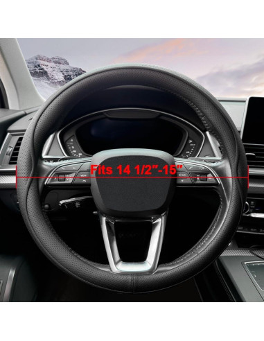 Cubierta de Volante de Cuero HAOTULE K52 Antideslizante Negro