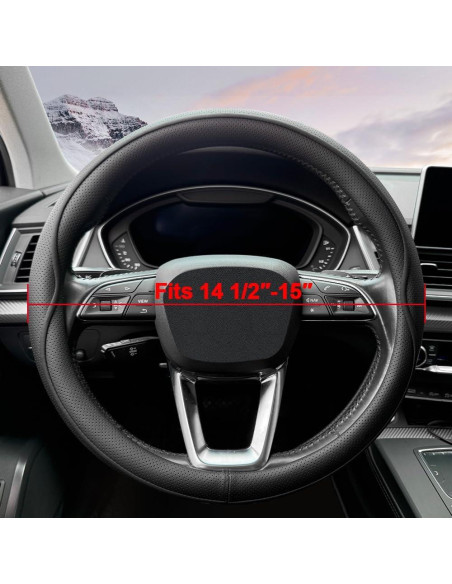 Cubierta de Volante de Cuero HAOTULE K52 Antideslizante Negro