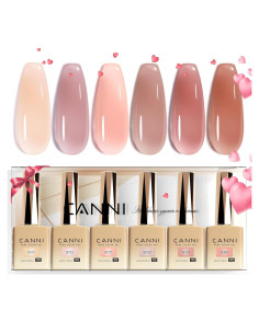 Set de Esmalte de Uñas Gel CANNI Rosa Neutro 6 Piezas 9ml