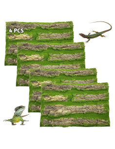 Fondo de corcho natural para terrario PINVNBY 4 piezas 40x30cm