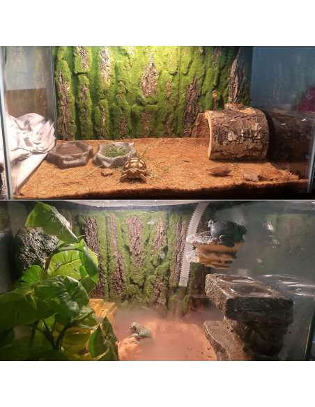 Fondo de corcho natural para terrario PINVNBY 4 piezas 40x30cm