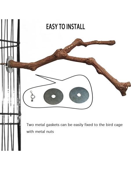 Perchas para Aves PINVNBY 3 Pcs Madera Natural 23-30 cm