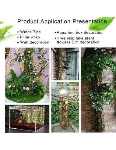 Fondo de corcho natural para terrario PINVNBY 4 piezas 40x30cm