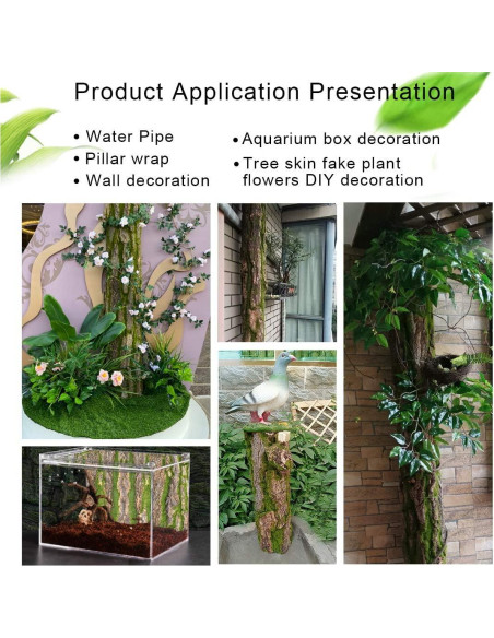 Fondo de corcho natural para terrario PINVNBY 4 piezas 40x30cm