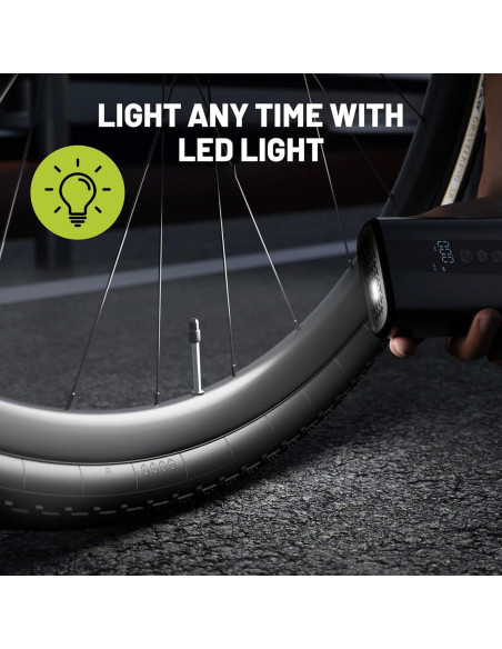 Compresor de Aire Portátil AUMENTAR 130 PSI para Bicicleta