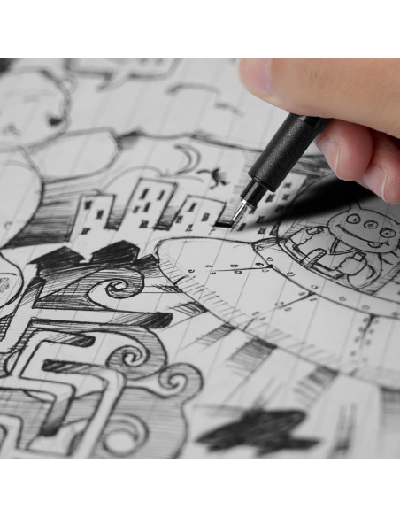 Set de Marcadores Fineliner YISAN 12 Piezas Negro 0.2-3.0mm