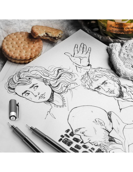 Set de Marcadores Fineliner YISAN 12 Piezas Negro 0.2-3.0mm