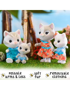 Familia Gato Purringtons 4 Figuras Miniatura de Felpa 2