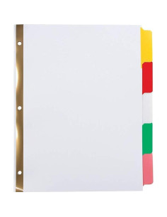 Separadores de Papel 5-Tab Multicolor Staples - 4 Sets 2