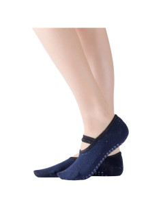 Calcetines Antideslizantes para Yoga y Pilates Mujer - Azul Marino
