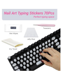 Calcomanías para Teclado WANTHER Uñas Largas Rosa 70 Pcs 2