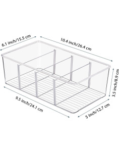 Organizadores de Alimentos Vtopmart 6 Paquete Plástico Transparente 2
