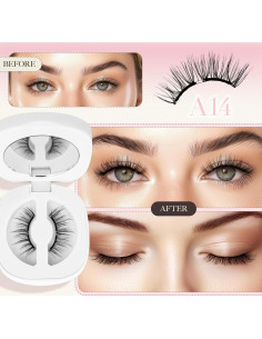 Pestañas Magnéticas LASHVIEW A14 Reutilizables Naturales 10cm 2