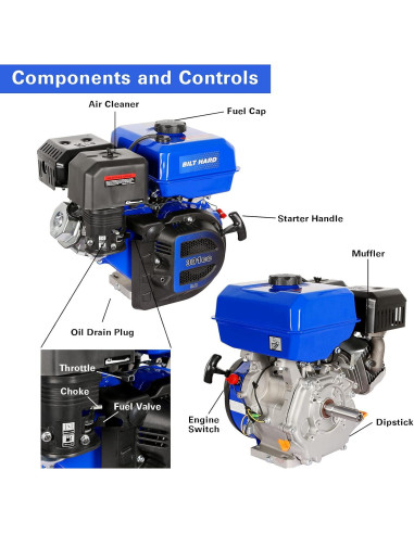 Motor a Gasolina BILT HARD 301cc 10HP Horizontal 4T OHV